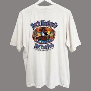 Vintage Mens White Single Stitch Short Sleeve‎ T-Shirt Size XL